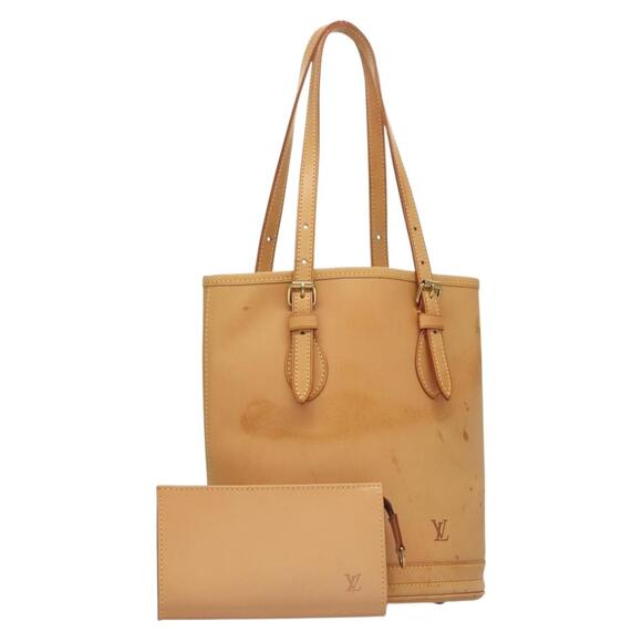 LOUIS VUITTON Nomad Leather Bucket PM Shoulder Bag Beige M85001 - Picture 1 of 16